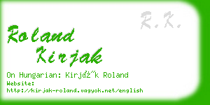 roland kirjak business card